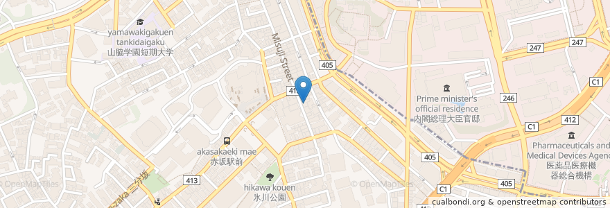Mapa de ubicacion de カフェ・ド・クリエ en Japón, Tokio, Minato.