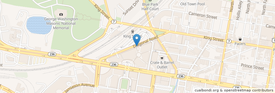 Mapa de ubicacion de Capital Bikeshare;King St Metro en Estados Unidos De América, Virginia, Alexandria.
