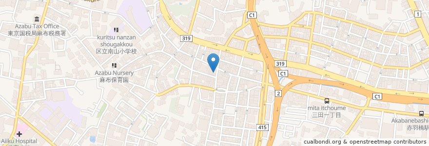 Mapa de ubicacion de カフェ・ド・クリエ en Japon, Tokyo, 港区.