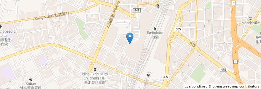 Mapa de ubicacion de カフェ・ド・クリエ en Japonya, 東京都, 豊島区.