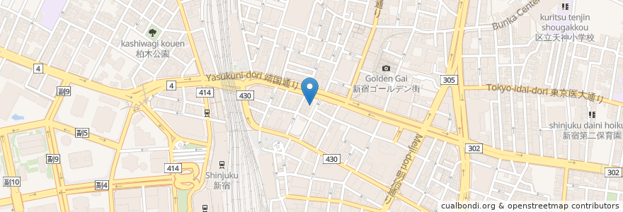Mapa de ubicacion de カフェ・ド・クリエ en 日本, 東京都, 新宿区.