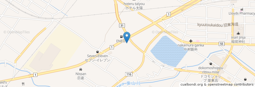 Mapa de ubicacion de エッソ en Japan, 滋賀県, 栗東市.