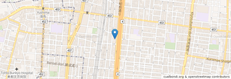 Mapa de ubicacion de カフェ・ド・クリエ en Japon, Tokyo, 台東区.