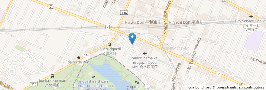 Mapa de ubicacion de 城南予備校 en ژاپن, 東京都, 武蔵野市.