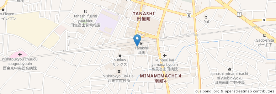 Mapa de ubicacion de 鳥貴族 en Giappone, Tokyo, 西東京市.