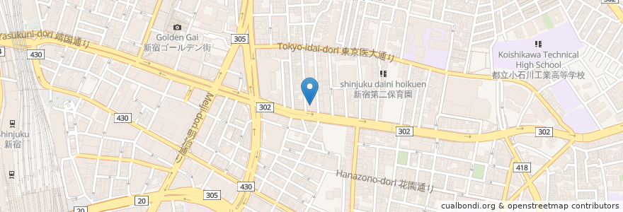 Mapa de ubicacion de きらぼし銀行 en Japón, Tokio, Shinjuku.