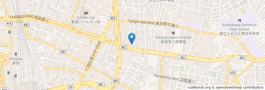 Mapa de ubicacion de カフェ・ド・クリエ en Japan, 東京都, 新宿区.