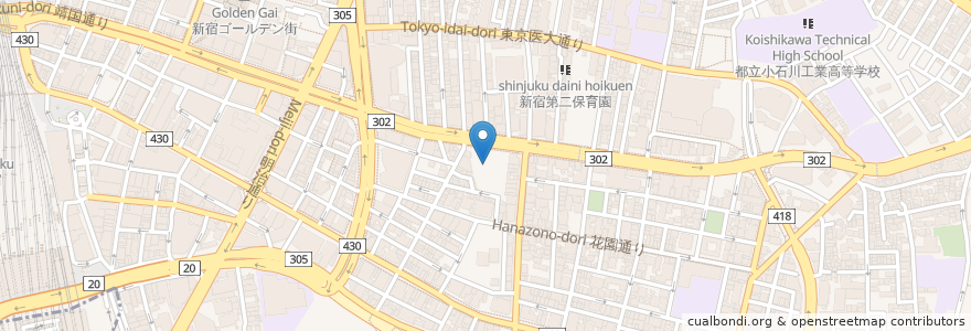 Mapa de ubicacion de 成覚寺 en Japon, Tokyo, Shinjuku.