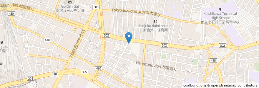 Mapa de ubicacion de すき家 en Япония, Токио, Синдзюку.