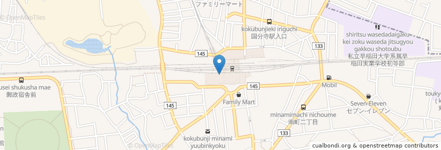 Mapa de ubicacion de カフェ・ド・クリエプラス en 日本, 東京都, 国分寺市.