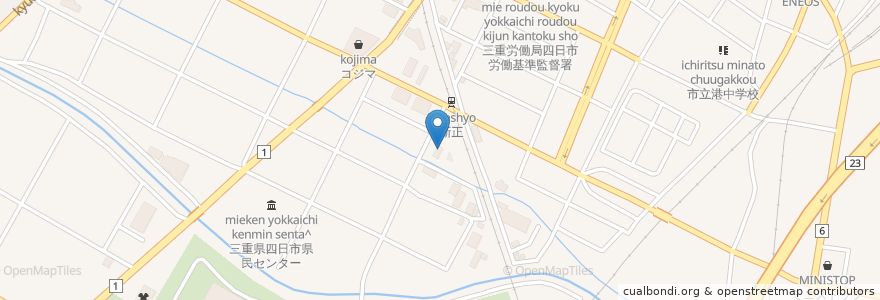 Mapa de ubicacion de ホットピュア en ژاپن, 三重県, 四日市市.