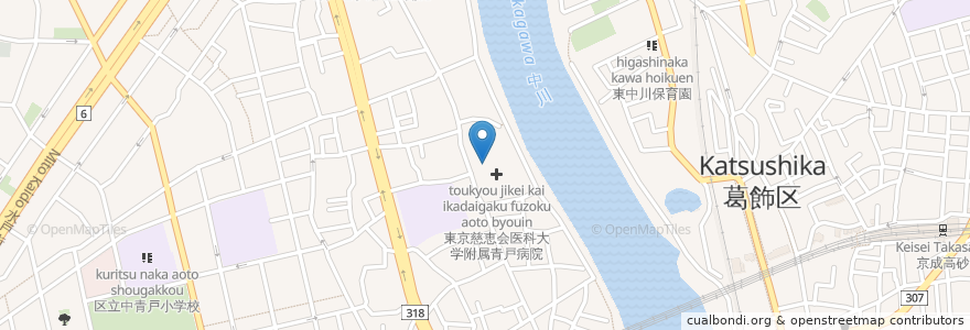 Mapa de ubicacion de カフェ・ド・クリエ en 日本, 东京都/東京都, 葛飾区.