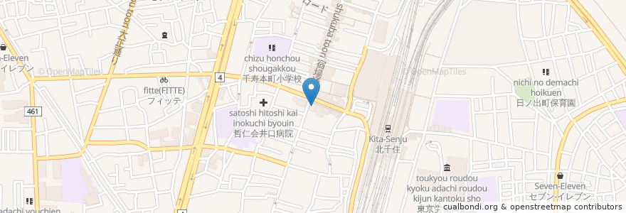 Mapa de ubicacion de りそな銀行 en Japonya, 東京都, 足立区.