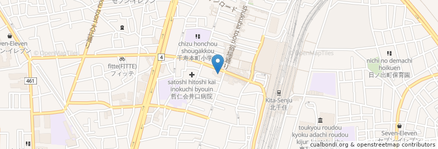 Mapa de ubicacion de TSUTAYA en 日本, 東京都, 足立区.