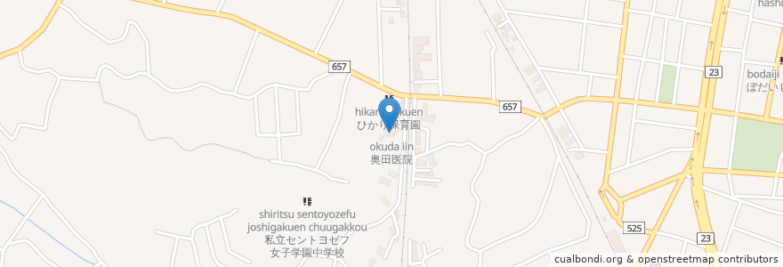 Mapa de ubicacion de 奥田医院 en Япония, Миэ, 津市.
