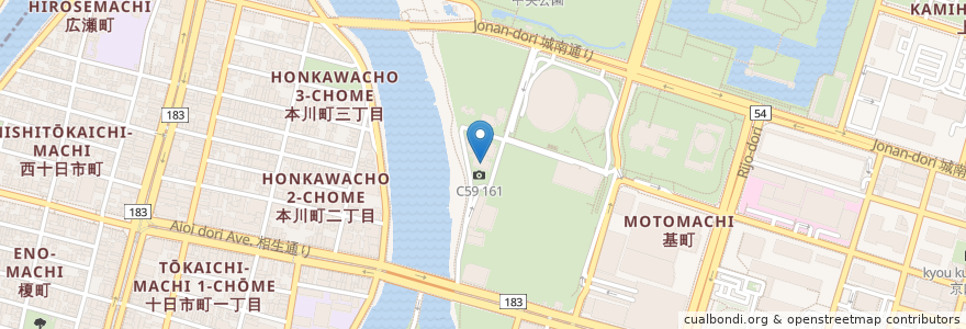 Mapa de ubicacion de 広島市こども図書館   en 日本, 広島県, 広島市, 中区.