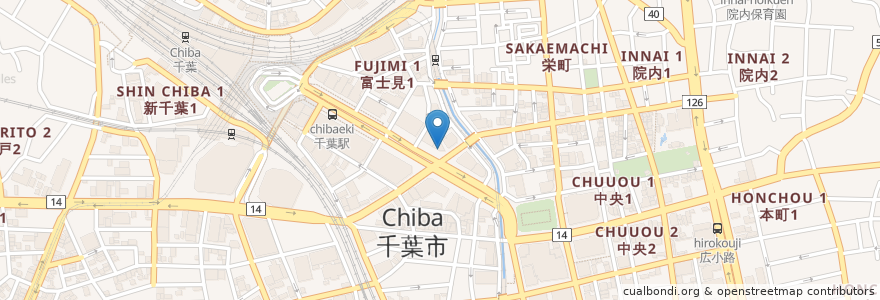 Mapa de ubicacion de みずほ銀行 en Jepun, 千葉県, 千葉市, 中央区.