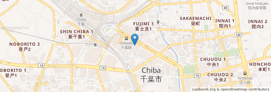 Mapa de ubicacion de 東京スター銀行 en 일본, 지바현, 千葉市, 中央区.