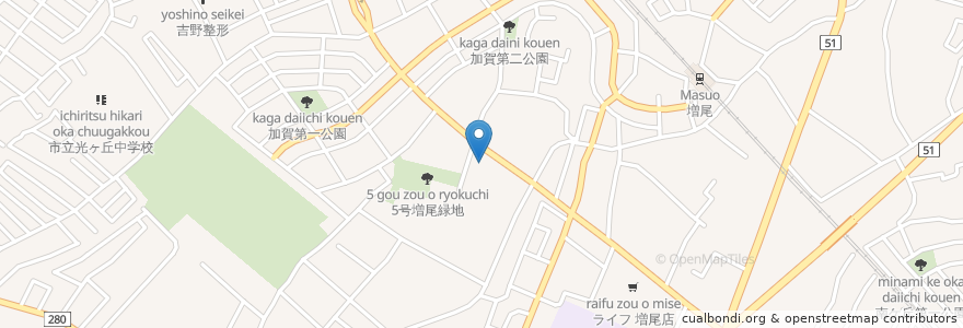 Mapa de ubicacion de エネオス 宇田川株式会社 ドクタードライブ　新柏店 en Japão, 千葉県, 柏市.