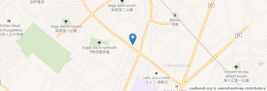 Mapa de ubicacion de バーミヤン en Japón, Prefectura De Chiba, 柏市.