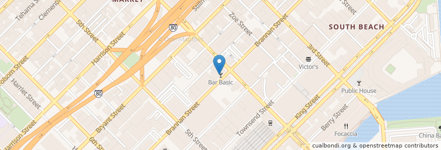 Mapa de ubicacion de Bar Basic en الولايات المتّحدة الأمريكيّة, كاليفورنيا, سان فرانسيسكو, سان فرانسيسكو.