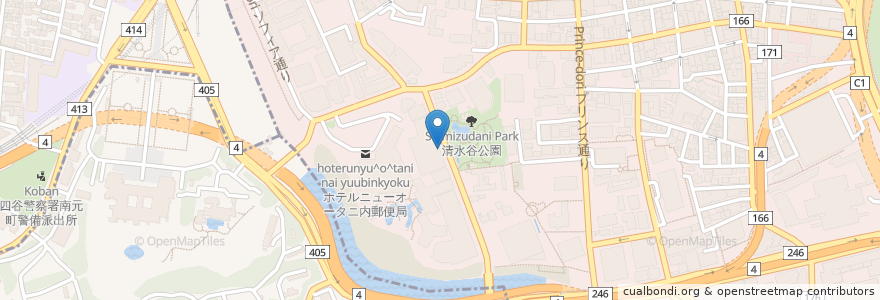 Mapa de ubicacion de オーバカナル紀尾井町 en اليابان, 東京都, 千代田区.