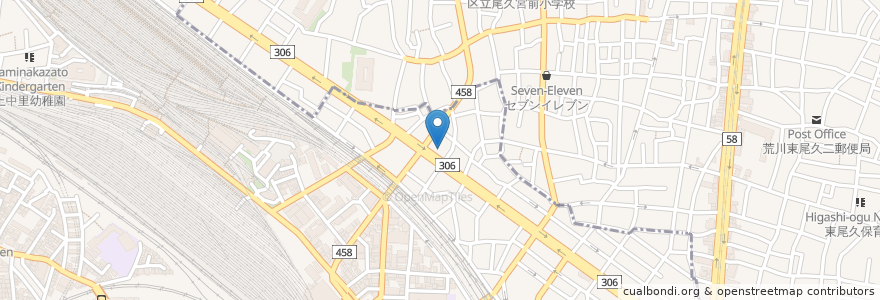 Mapa de ubicacion de 瀧野川信用金庫 en ژاپن, 東京都.