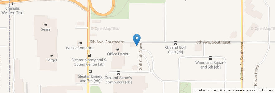 Mapa de ubicacion de Dancing Goats Coffee Bar en 美利坚合众国/美利堅合眾國, 华盛顿州 / 華盛頓州, Thurston County, Lacey.