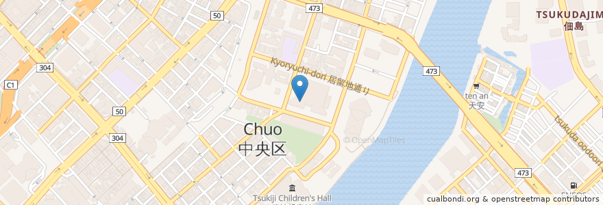 Mapa de ubicacion de エクセルシオール カフェ en Japonya, 東京都, 中央区.