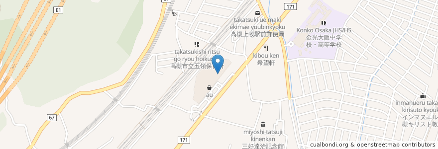 Mapa de ubicacion de マクドナルド en 日本, 大阪府, 高槻市.