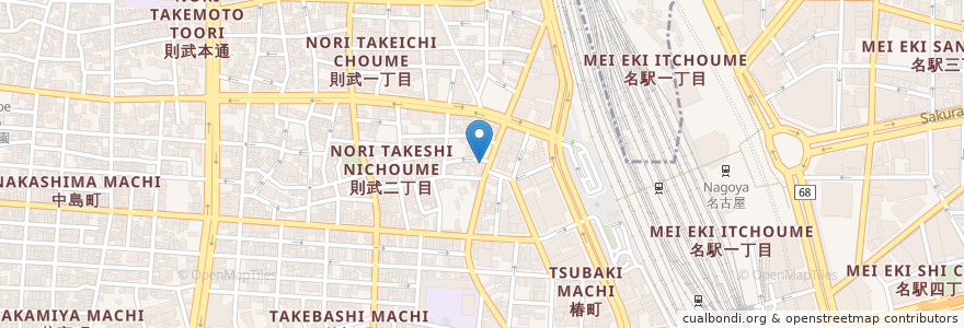 Mapa de ubicacion de コメダ珈琲店 en 日本, 爱知县, 名古屋市, 中村区.