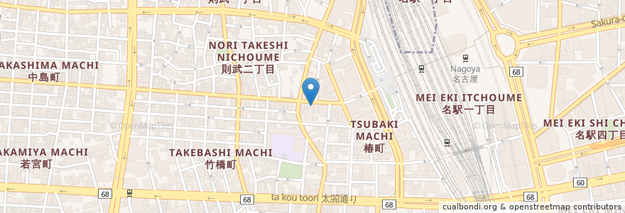Mapa de ubicacion de 風来坊 en 일본, 아이치현, 나고야 시, 中村区.