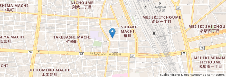 Mapa de ubicacion de KTC中央高等学院 en 일본, 아이치현, 나고야 시, 中村区.