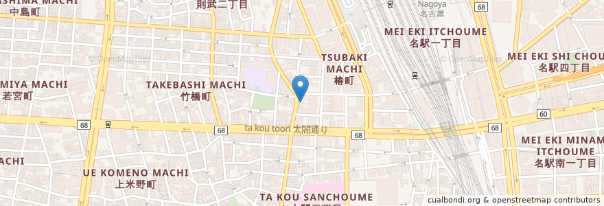 Mapa de ubicacion de トヨタレンタリース愛知 en اليابان, 愛知県, 名古屋市, 中村区.
