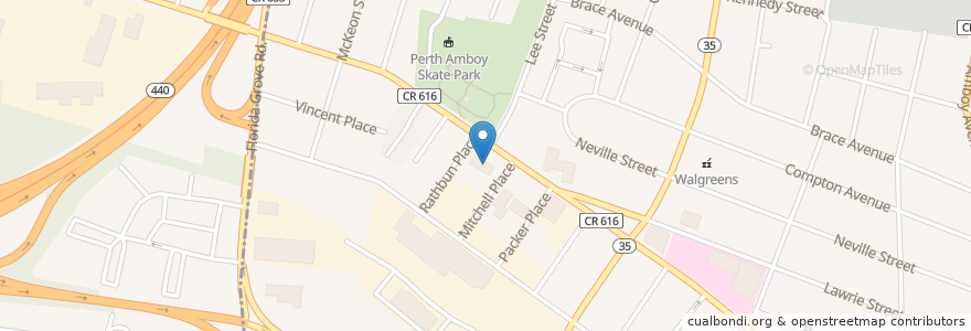 Mapa de ubicacion de McDonald's en 미국, 뉴저지, Middlesex County, Perth Amboy.