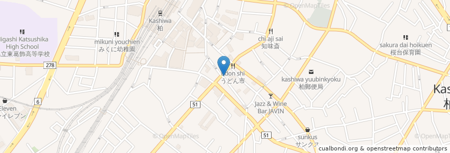Mapa de ubicacion de マツモトキヨシ en Japão, 千葉県, 柏市.