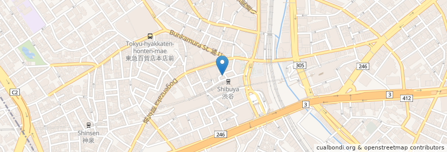 Mapa de ubicacion de Yamashiro-ya en 日本, 東京都, 渋谷区.