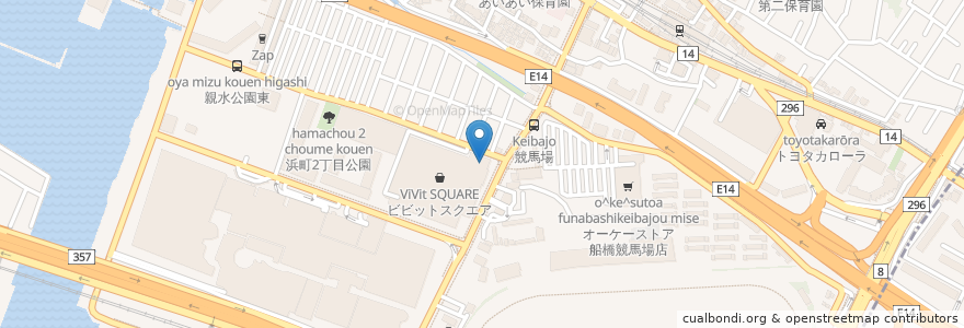 Mapa de ubicacion de サイゼリヤ en 일본, 지바현, 船橋市.