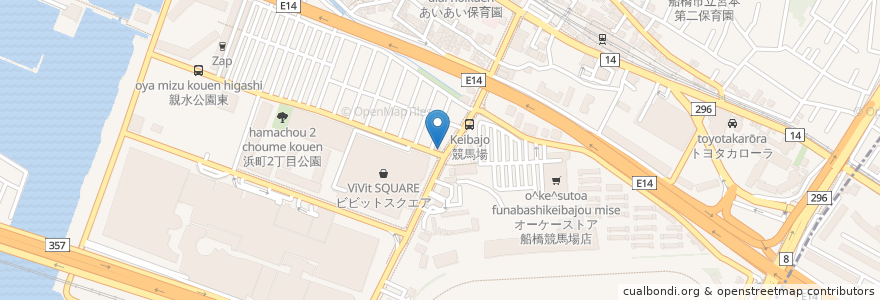 Mapa de ubicacion de Sukiya en Japan, Chiba Prefecture, Funabashi.