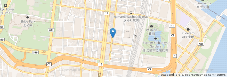 Mapa de ubicacion de Teshigotoya Fukunotori en Japan, Tokyo, Minato.