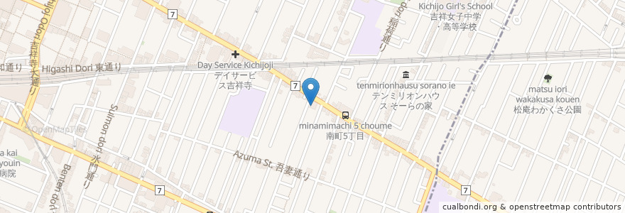 Mapa de ubicacion de ガスト en 日本, 東京都, 杉並区, 武蔵野市.