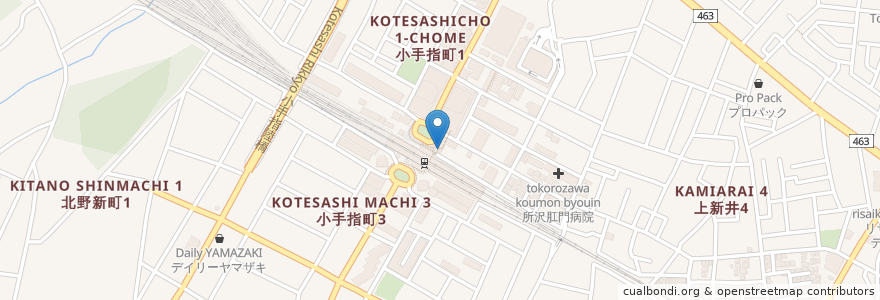 Mapa de ubicacion de タリーズコーヒー en 日本, 埼玉県, 所沢市.