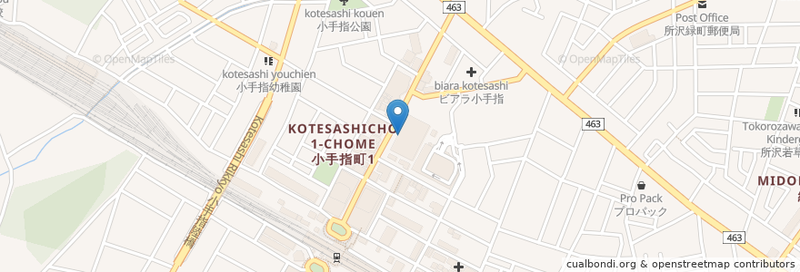 Mapa de ubicacion de スターバックス en 日本, 埼玉县, 所沢市.