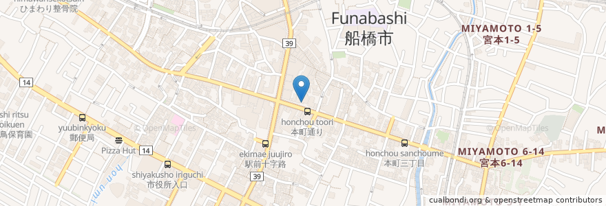 Mapa de ubicacion de バーミヤン en ژاپن, 千葉県, 船橋市.