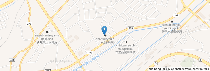 Mapa de ubicacion de エンゼル病院 en Japonya, 福岡県, 北九州市, 八幡西区.