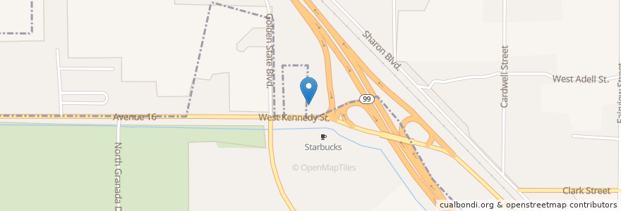 Mapa de ubicacion de Valero Gas Station en 미국, 캘리포니아주, Madera County.