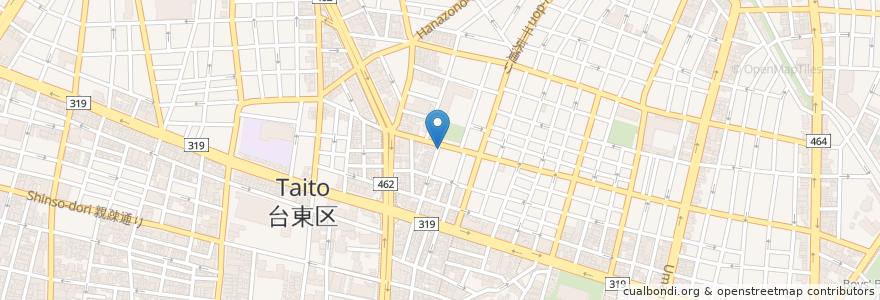 Mapa de ubicacion de Danke en Jepun, 東京都, 台東区.