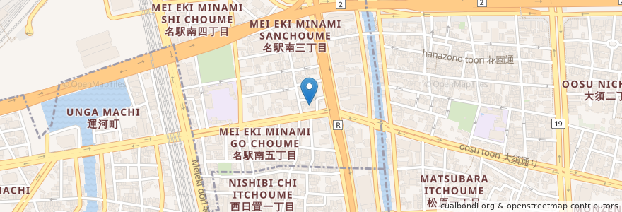 Mapa de ubicacion de キッチンタカキ en 日本, 爱知县, 名古屋市, 中村区.