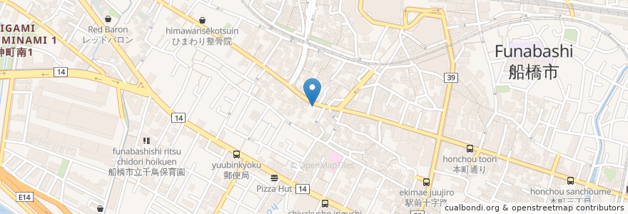 Mapa de ubicacion de Hello Park en 日本, 千葉県, 船橋市.