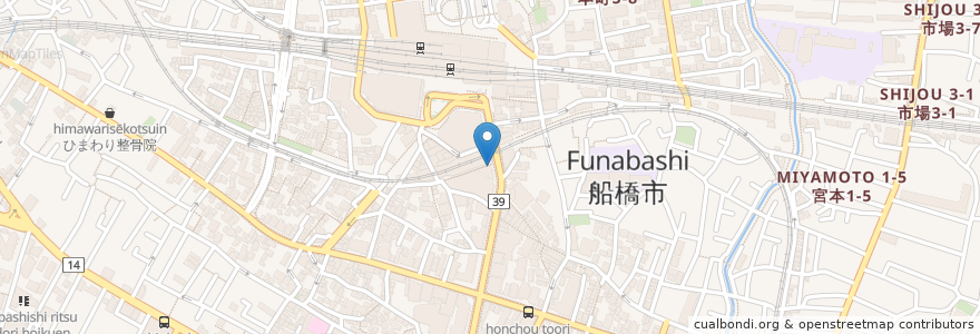 Mapa de ubicacion de マクドナルド en Japão, 千葉県, 船橋市.